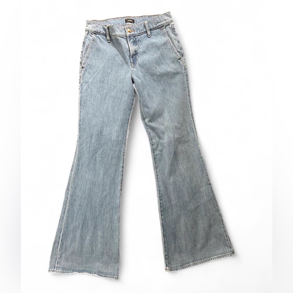 Express Light Blue High-Rise Flare Jeans